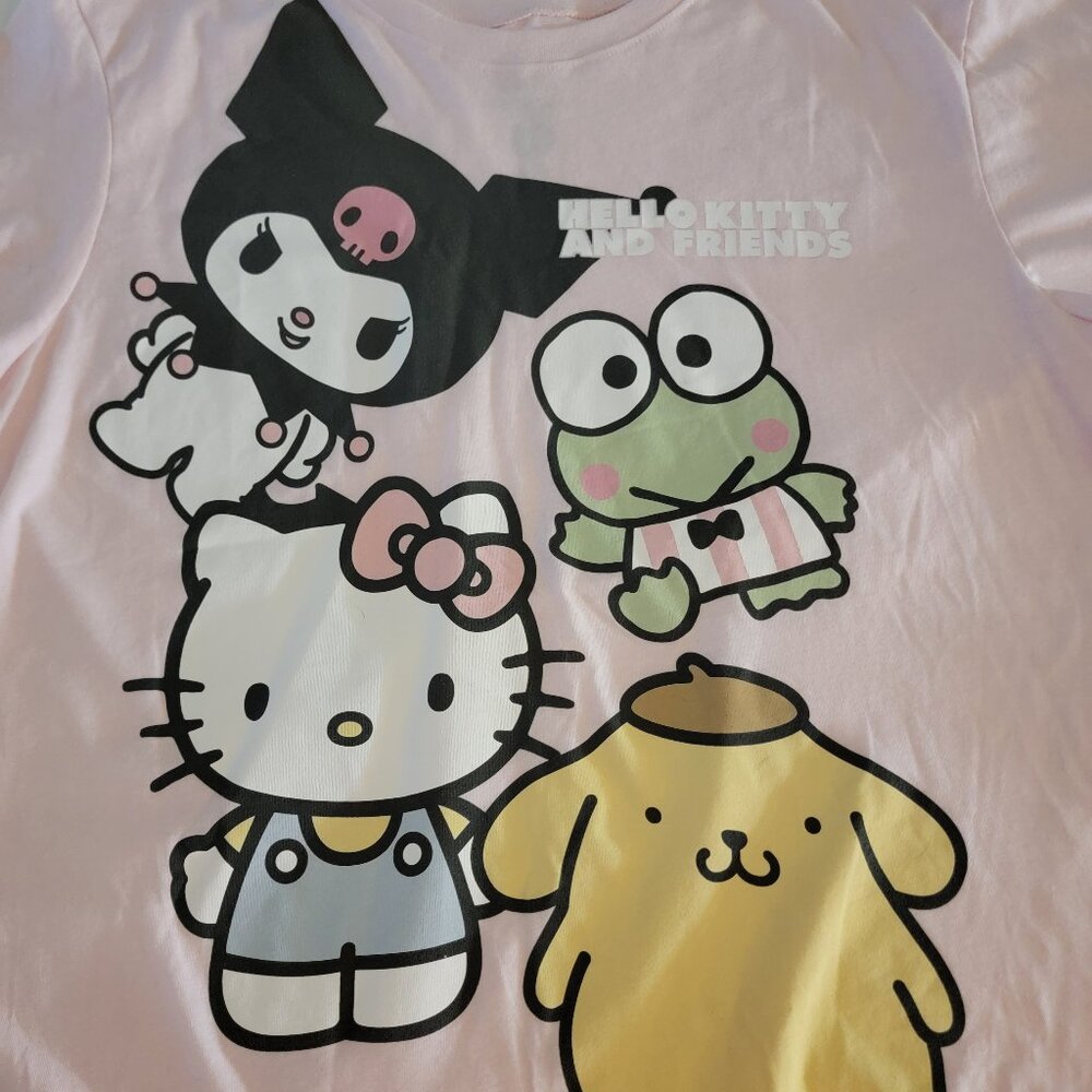 Hello Kitty Friends T Shirt 3XL Pink Sanrio Kuromi Keroppi Pompompurin NWOT